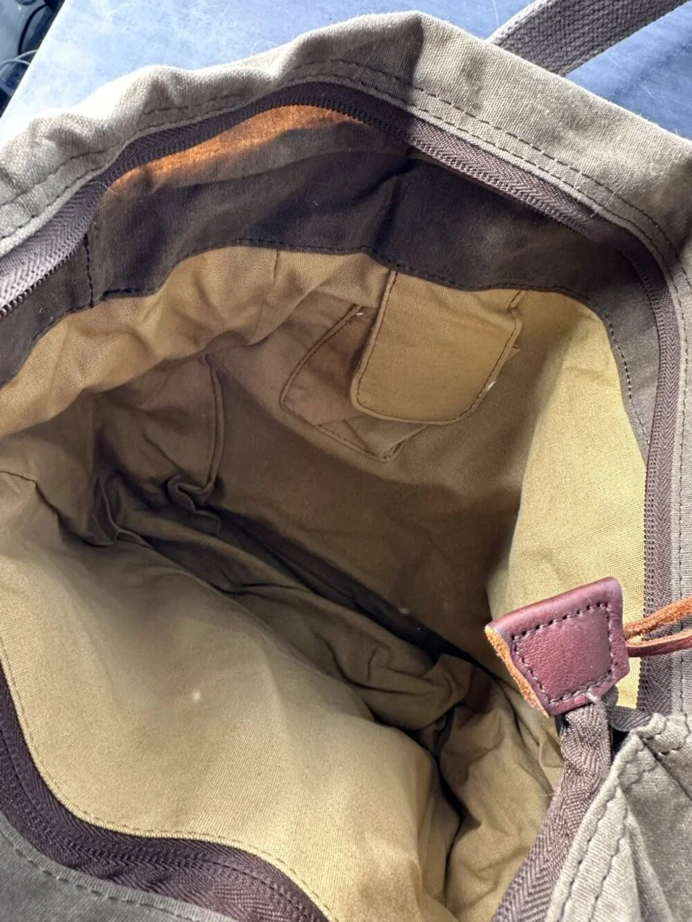 Duluth Trading Messenger Tote Brown Canvas Shoulder Bag